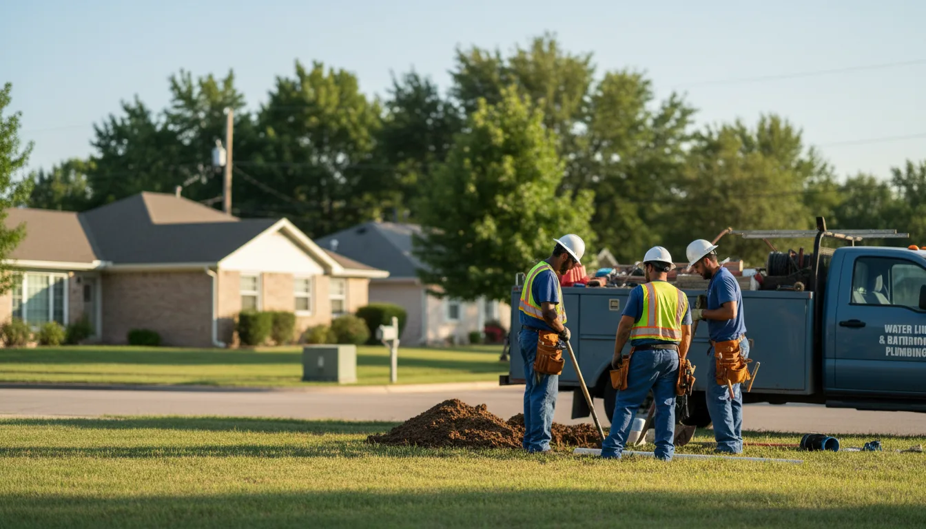 Residential water line and bathroom plumbing service in Neal, KS
